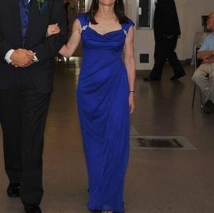 Long blue formal dress
